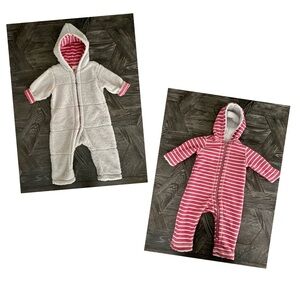 Hanna Andersson two-in-one reversible fleece bunting (6-12 months)